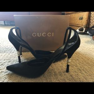 Gucci Black Kid Scamosciato Nero Pumps